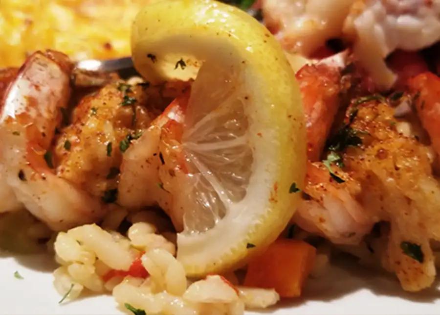 Chesapeake Seafood House - Meal, shrimp with lemon wedge - Springfield, IL